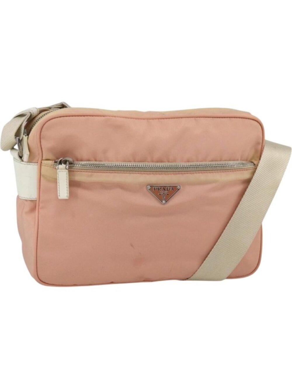 PRADA Shoulder Bag Nylon Pink Silver